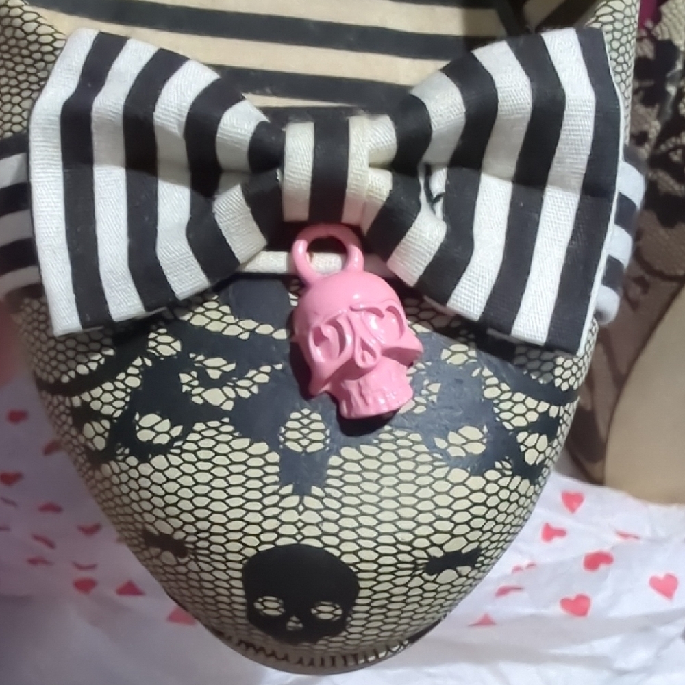Iron Fist Black and Cream Striped Heels with Pink Accents - Picture 3 of 4